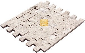 Beige marmeren gespleten gezicht mozaïek