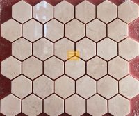 Beige marmeren hexagon mozaïek