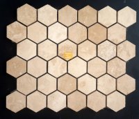 Travertijn verzoet hexagon mozaïek